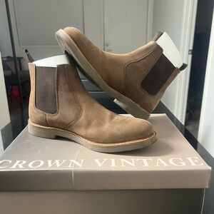 Crown Vintage Paysen Men's Chelsea Boots Brown Suede Leather Size 8M
